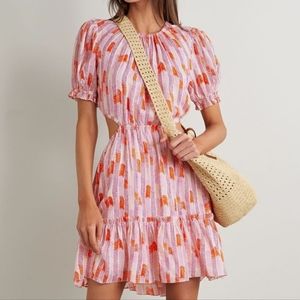 GIGI OPEN-BACK PRINTED ECOVERO-BLEND MINI DRESS